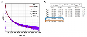 A non-exponential decay for a quantum dot solution